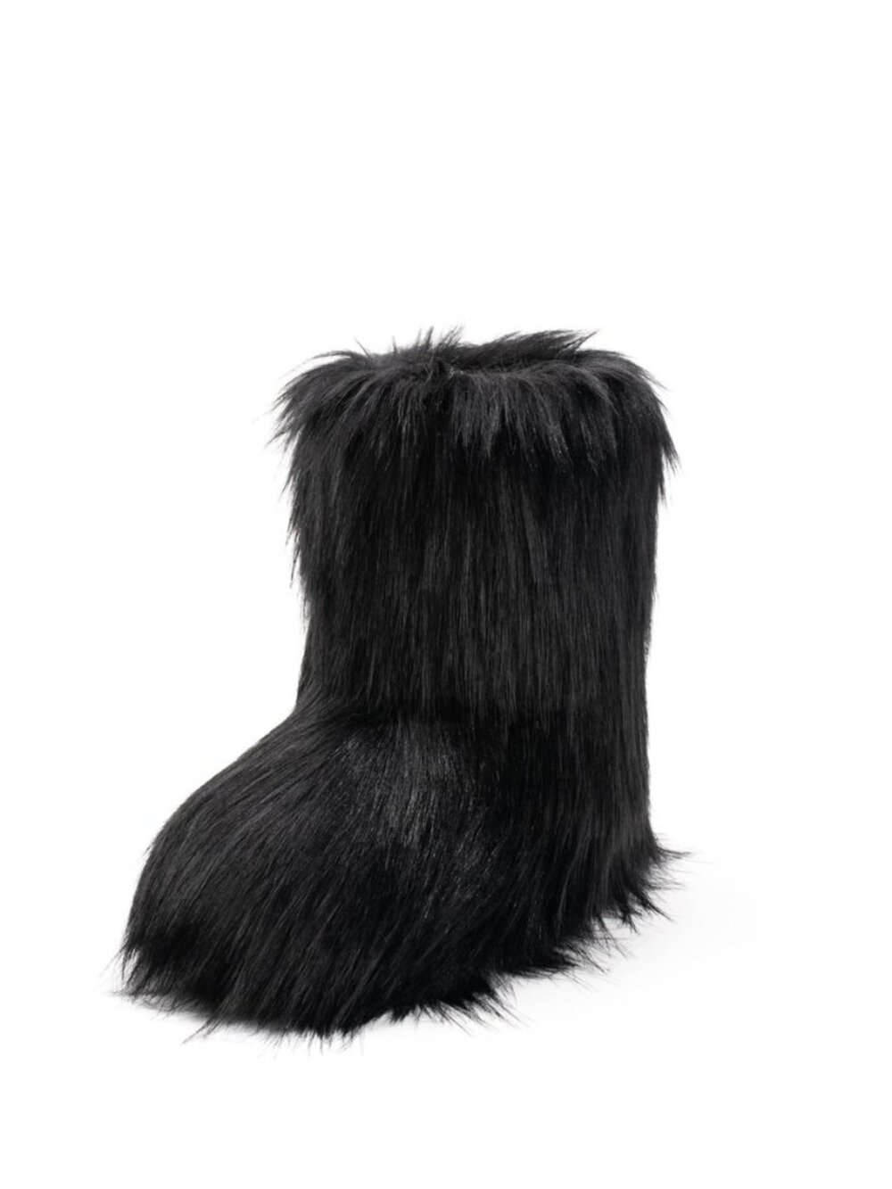 Women's Faux Fur Boot Furry Fluffy Round Toe Snow Winter Mid-Calf Boots